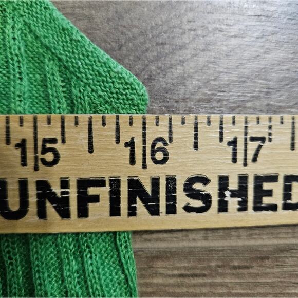 Eileen Fisher Top Ribbed Knit Sweater Green XS 100% Linen Sleeveless Minimalist - Picture 11 of 14